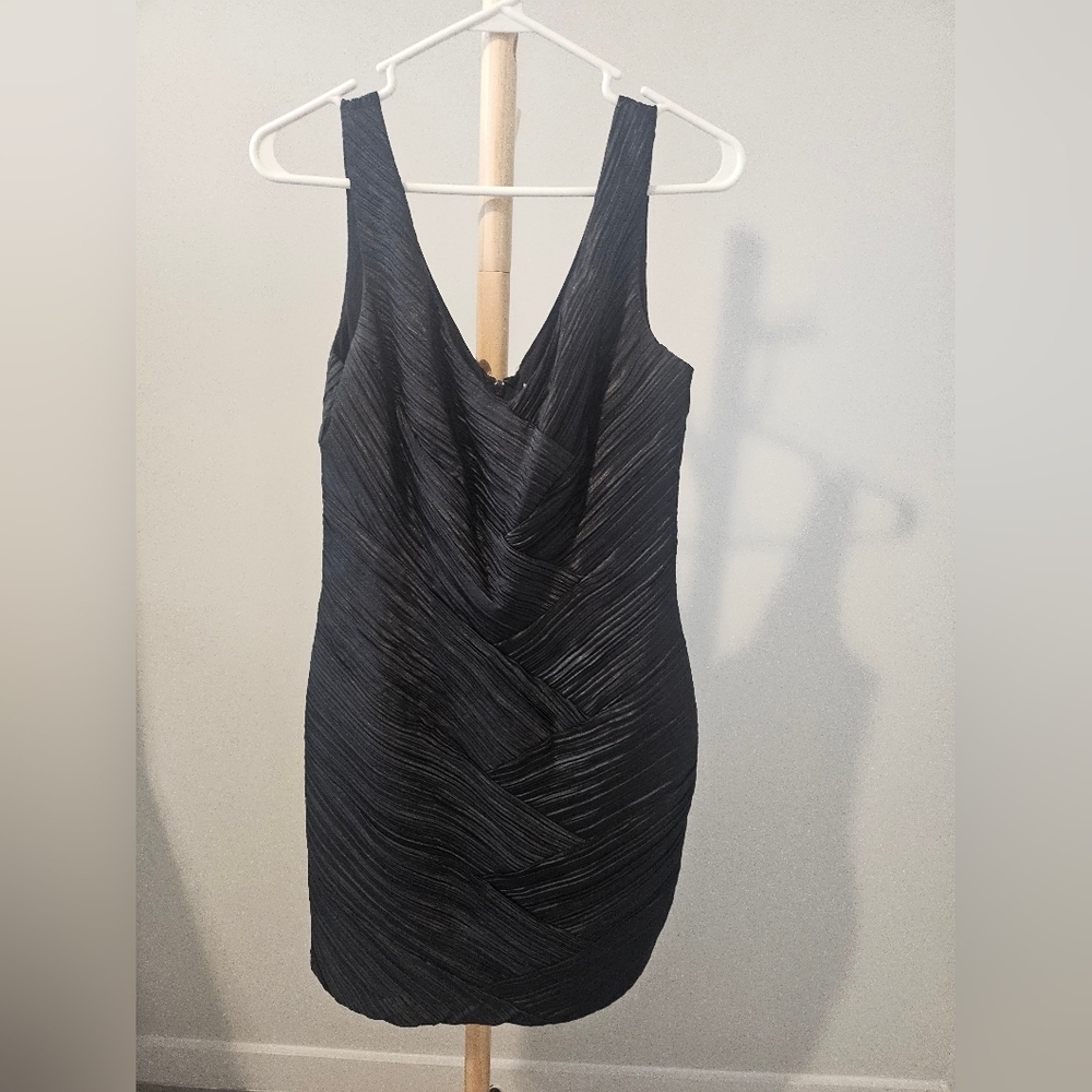 Max & Cleo Textured Black Midi Dress